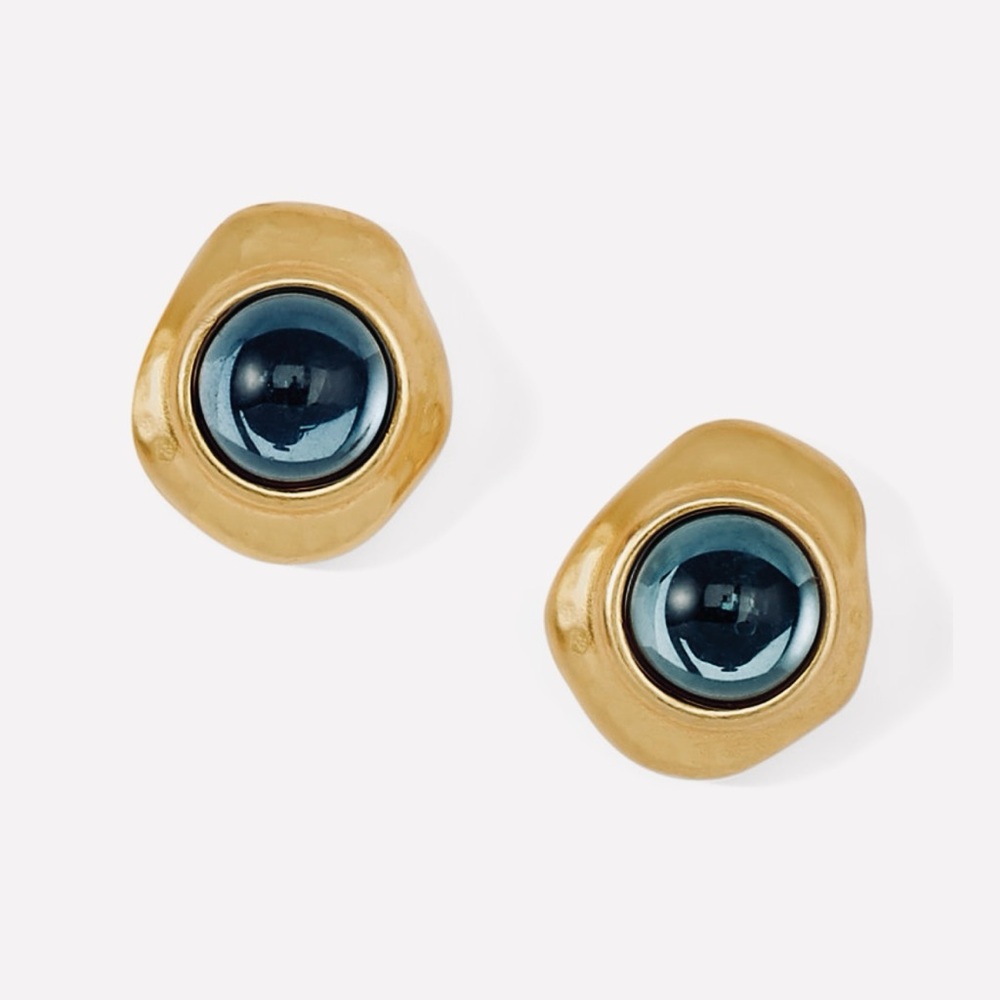 BRIGHTON Neptune Gold and Blue Post Earrings NWT